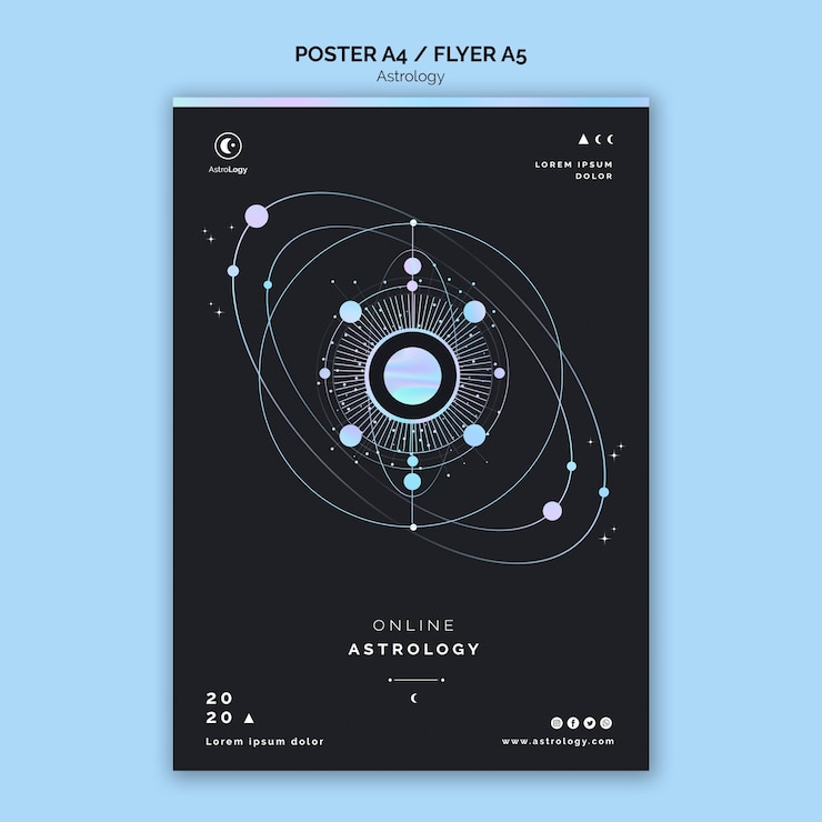 PSD Gratis templat poster astrologi online