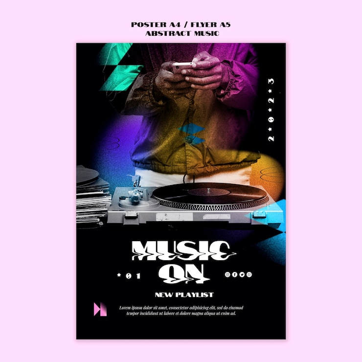 PSD Gratis templat poster festival musik