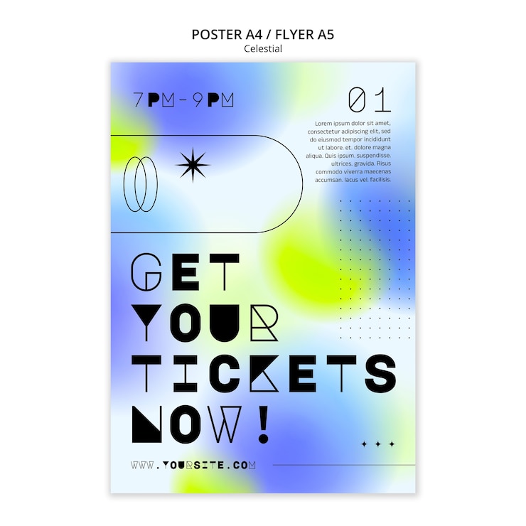 PSD Gratis templat poster gaya celestial