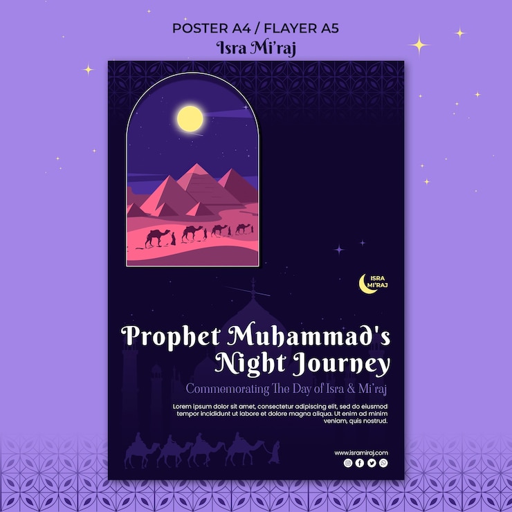 PSD Gratis templat poster isra miraj
