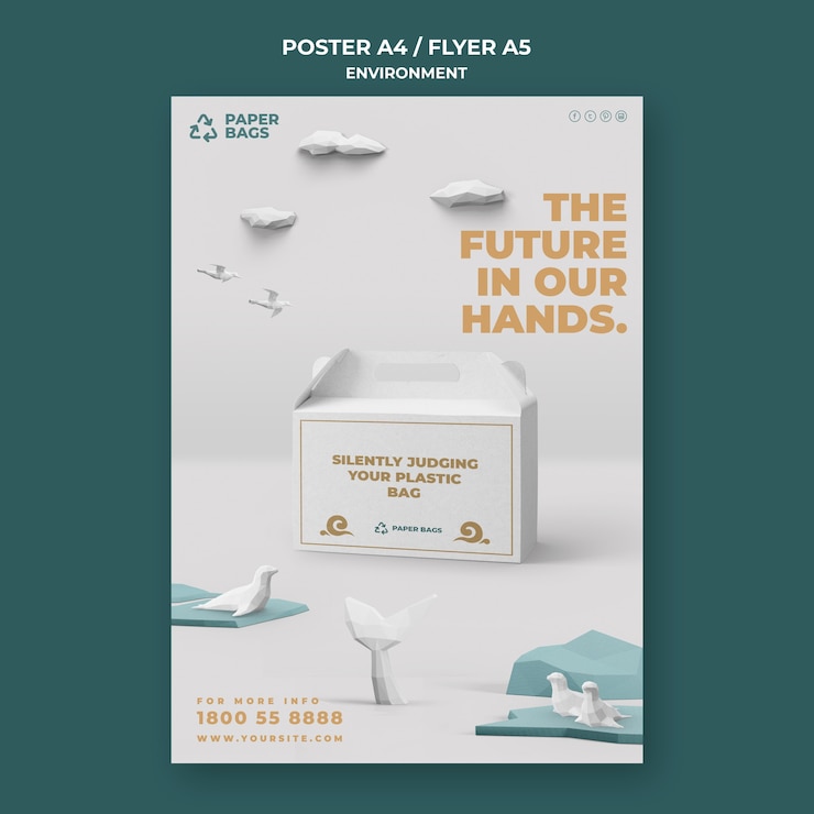 PSD Gratis templat poster lingkungan