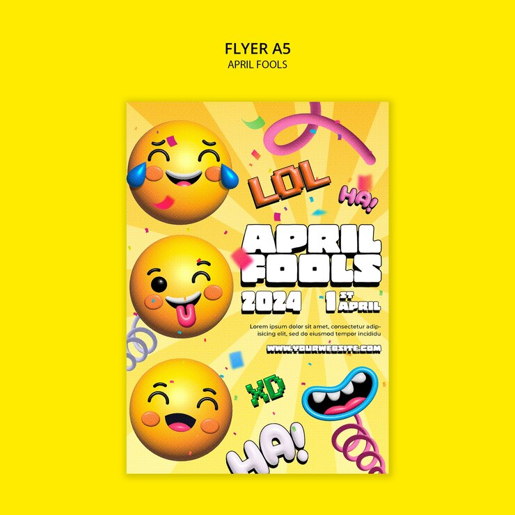 PSD Gratis templat poster perayaan april mop