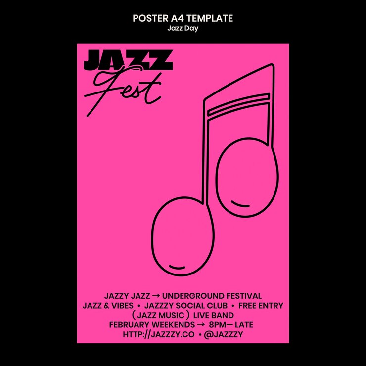 PSD Gratis templat poster perayaan hari jazz