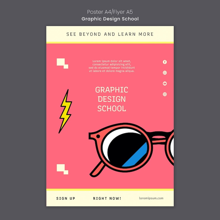 PSD Gratis templat poster sekolah desain grafis