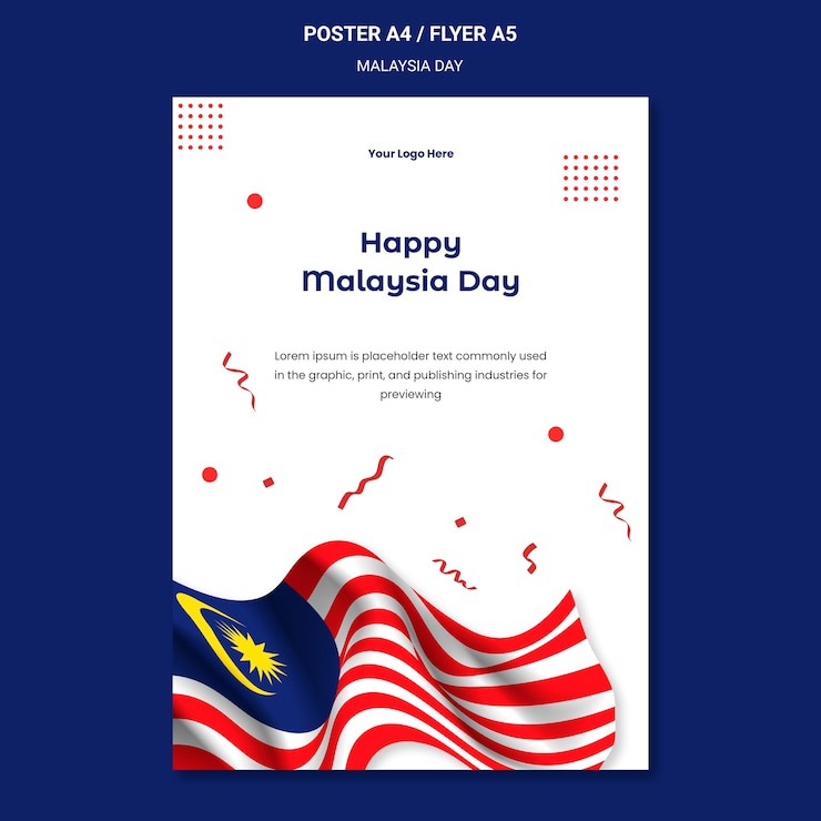 PSD Gratis templat poster selamat hari malaysia