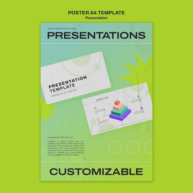 PSD Gratis templat poster slide presentasi