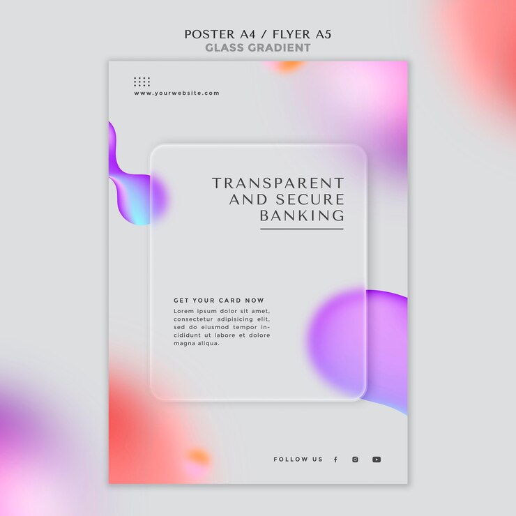 PSD Gratis templat poster untuk perbankan yang aman dan transparan