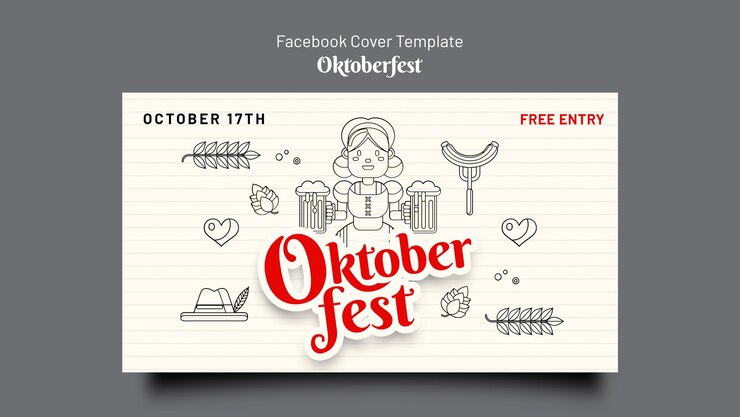PSD Gratis templat sampul media sosial untuk perayaan oktoberfest