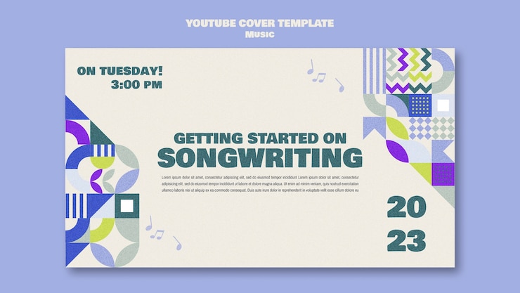PSD Gratis templat sampul youtube acara musik