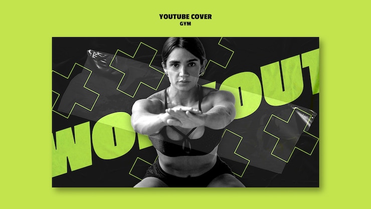 PSD Gratis templat sampul youtube pelatihan gym