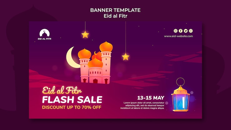 PSD Gratis templat spanduk idul fitri