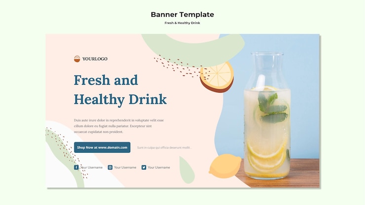 PSD Gratis templat spanduk iklan jus buah