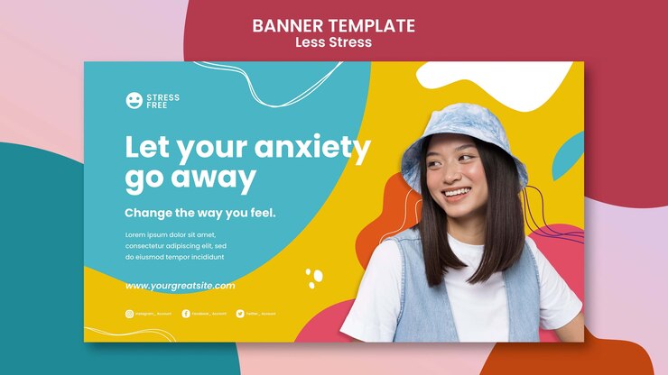 PSD Gratis templat spanduk kurang stres
