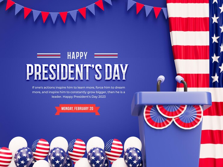 PSD Gratis templat spanduk media sosial 3d selamat hari presiden