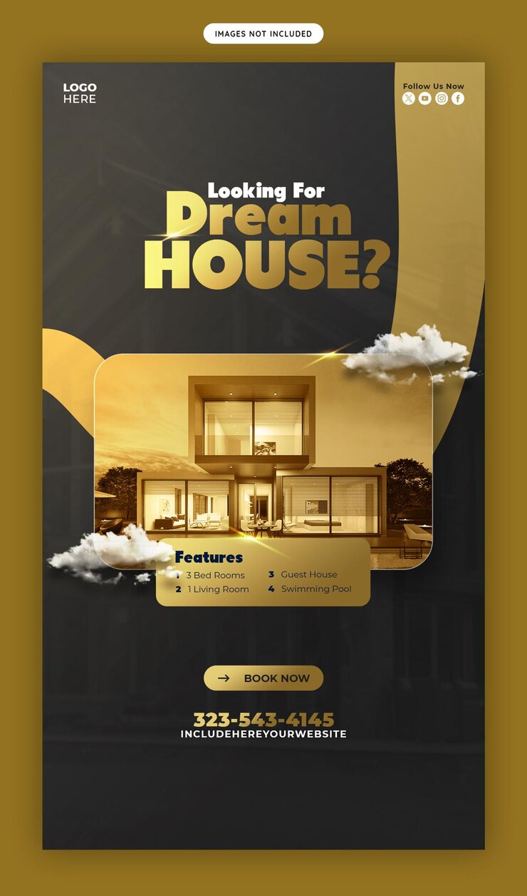 PSD Gratis templat story instagram dan facebook properti rumah