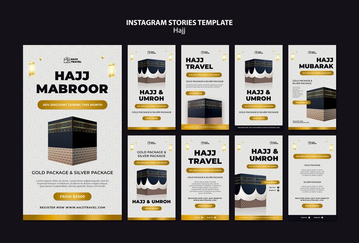 PSD Gratis templat story instagram musim haji