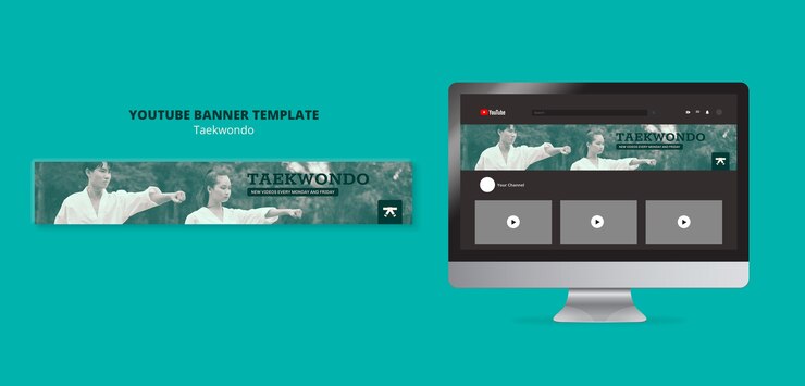PSD Gratis templat taekwondo desain datar