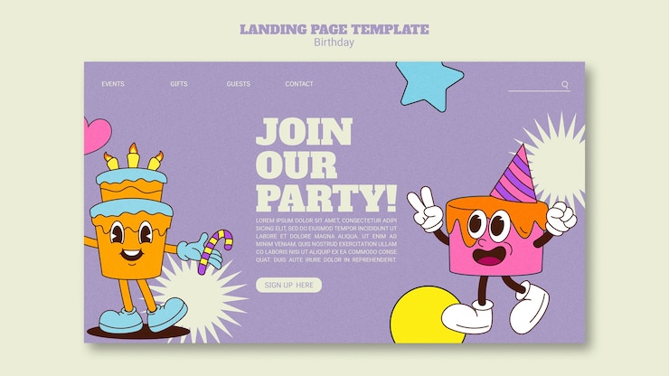 PSD Gratis templat ulang tahun desain datar