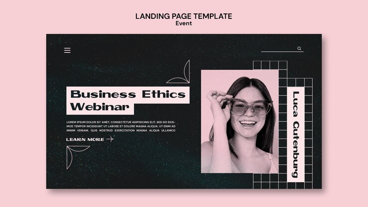 PSD Gratis templat web acara bisnis