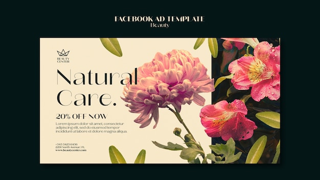 Templata de concepto de belleza floral para Facebook