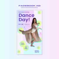 PSD gratuito templata de facebook para la celebración del día internacional de la danza