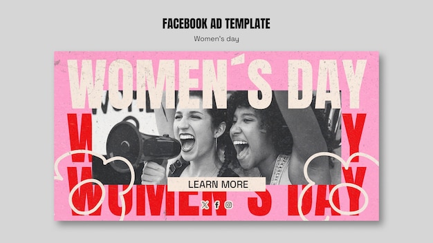 PSD gratuito templata de facebook para la celebración del día de la mujer