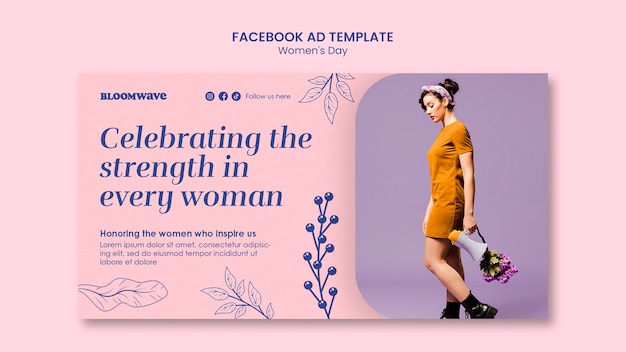 PSD gratuito templata de facebook para la celebración del día de la mujer