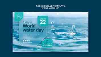 PSD gratuito templata de facebook para la celebración del día mundial del agua