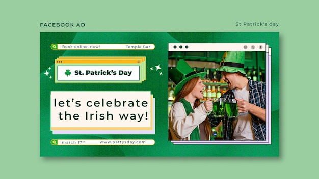 PSD gratuito templata de facebook para la celebración del día de san patricio