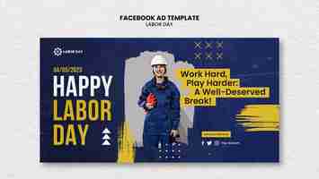 PSD gratuito templata de facebook para la celebración del día del trabajo