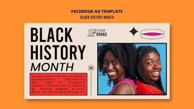 PSD gratuito templata de facebook para la celebración del mes de la historia negra