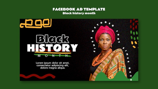 PSD gratuito templata de facebook para la celebración del mes de la historia negra