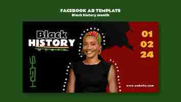 PSD gratuito templata de facebook para la celebración del mes de la historia negra