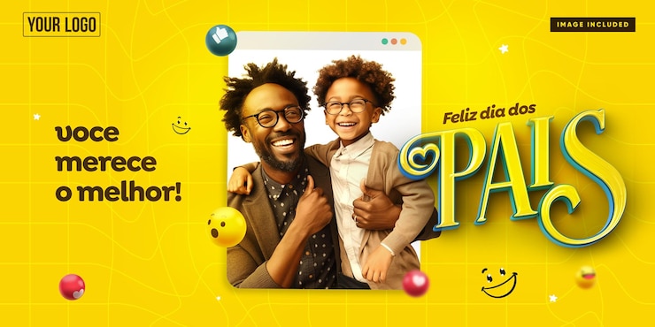 PSD Gratis template banner happy fathers day you deserve the best