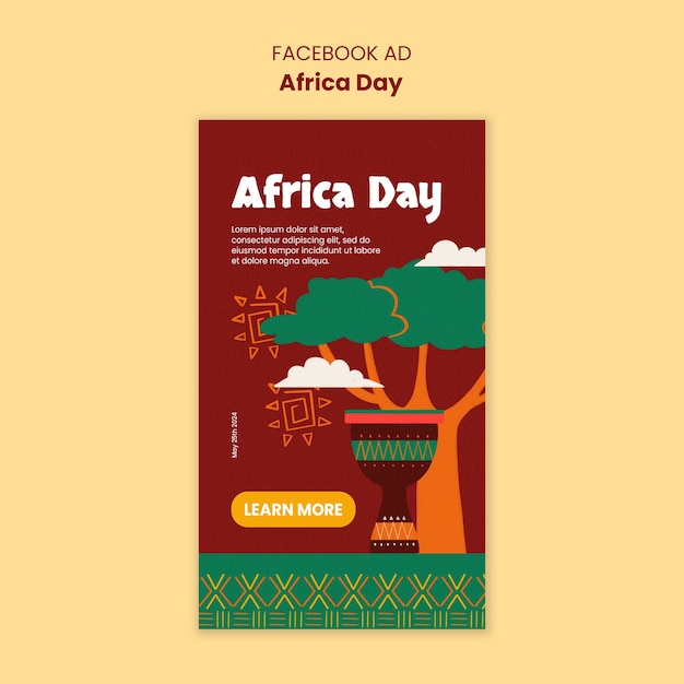 Template di Facebook per la celebrazione della Giornata dell'Africa