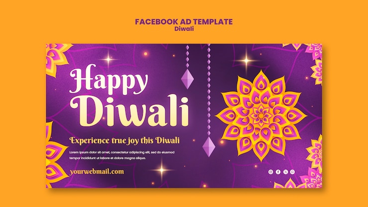 PSD gratuito template di facebook per la celebrazione di diwali