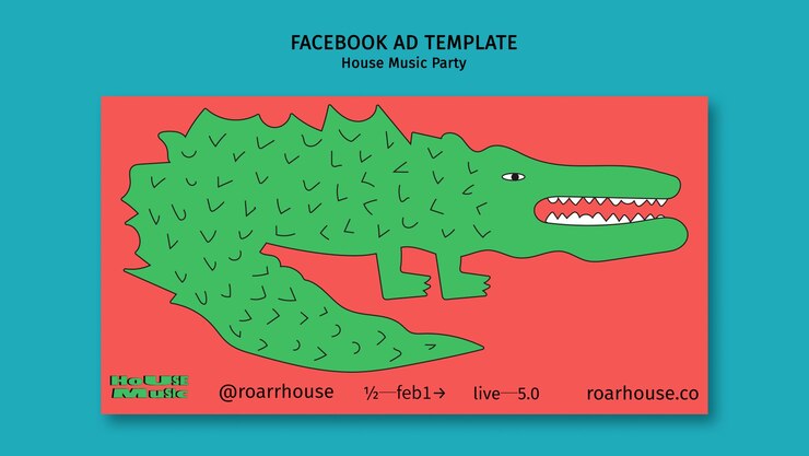 PSD gratuito template di facebook per la festa della musica house