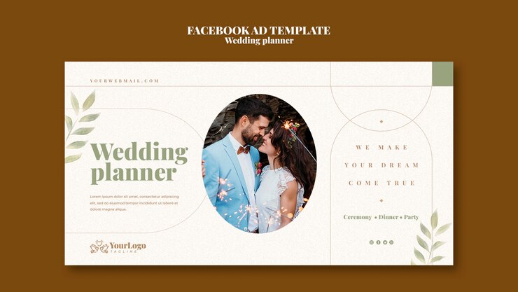 PSD gratuito template di facebook per la pianificazione di matrimoni