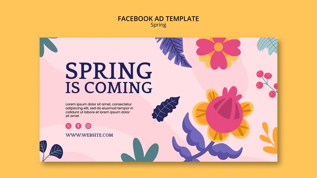 Template di Facebook per la stagione floreale primaverile