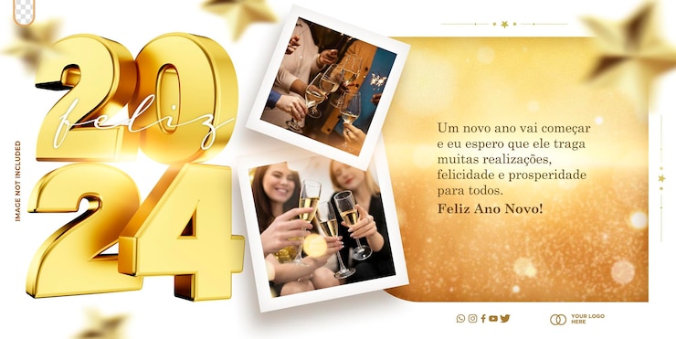 PSD gratuito template di post psd social media felice celebrazione dell'anno nuovo feliz ano novo in brasile
