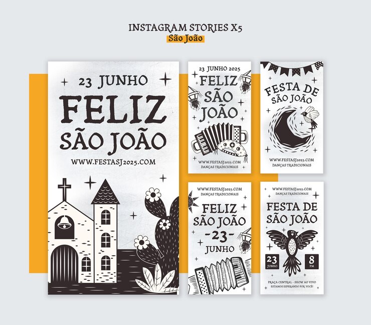 PSD gratuito template di storie instagram del festival di são joão