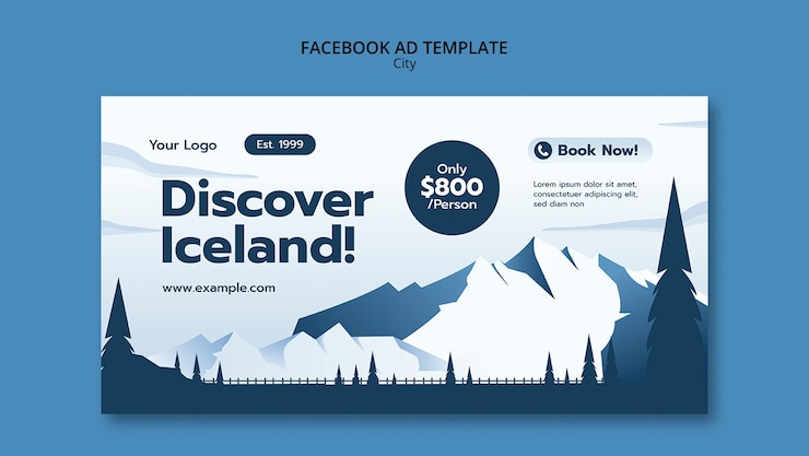 PSD Gratis template facebook musim dingin kota penemuan