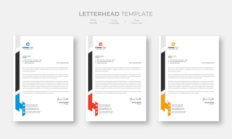 PSD Gratis template kop surat modern kreatif
