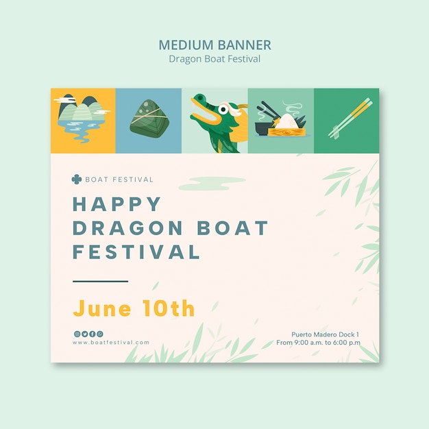 Gratis PSD template ontwerp van het dragon boat festival