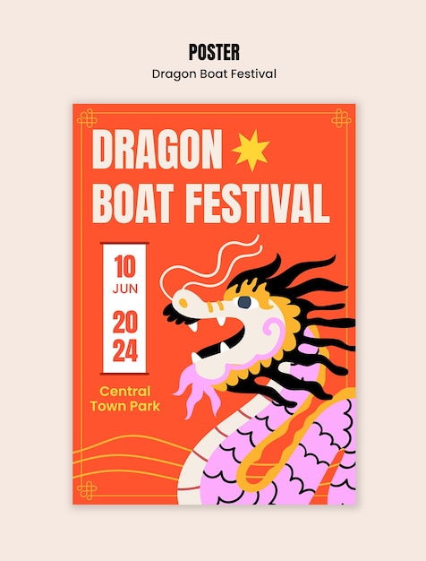 Gratis PSD template ontwerp van het dragon boat festival