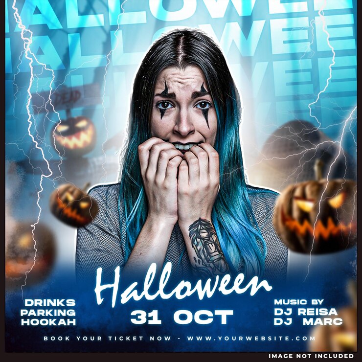 PSD gratuito template per i social media di halloween night