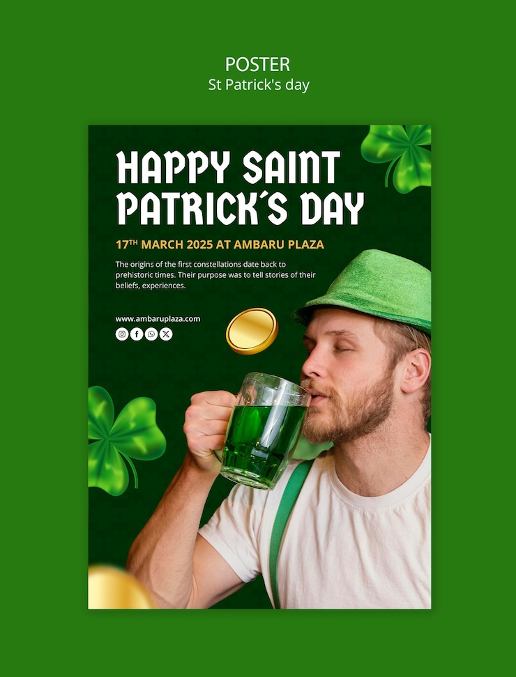 PSD gratuito template per la celebrazione del giorno di san patrizio