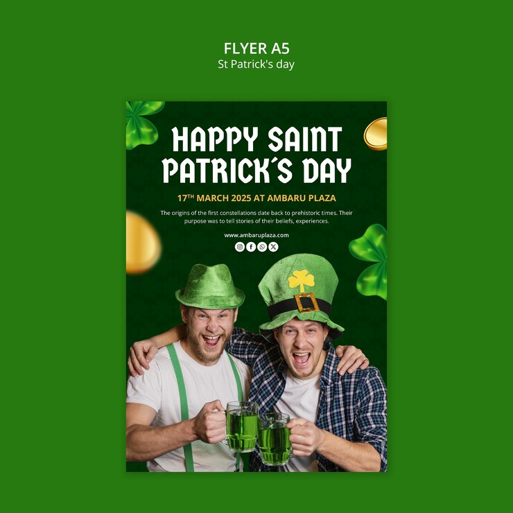 PSD gratuito template per la celebrazione del giorno di san patrizio