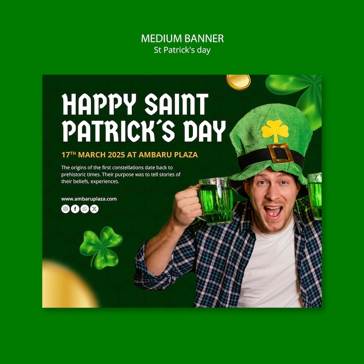 PSD gratuito template per la celebrazione del giorno di san patrizio