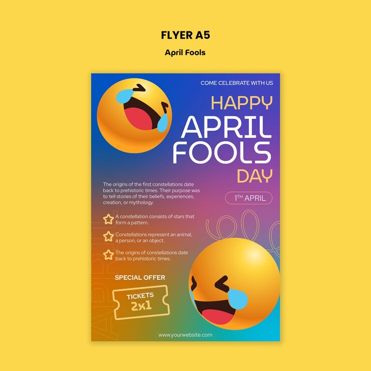 PSD gratuito template per la celebrazione del primo di aprile